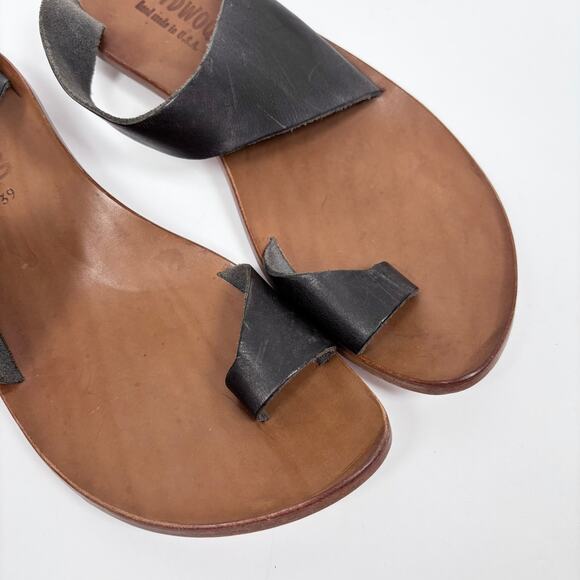 Cydwoq Sandals 39 / 9 Toe Ring Loop Leather Thong Hillary Hand Made in USA Boho - Picture 7 of 9